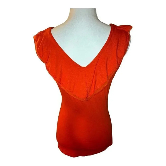 WHBM Women’s XS Coral Flutter V-Neck Sleeveless Top - Picture 3 of 6